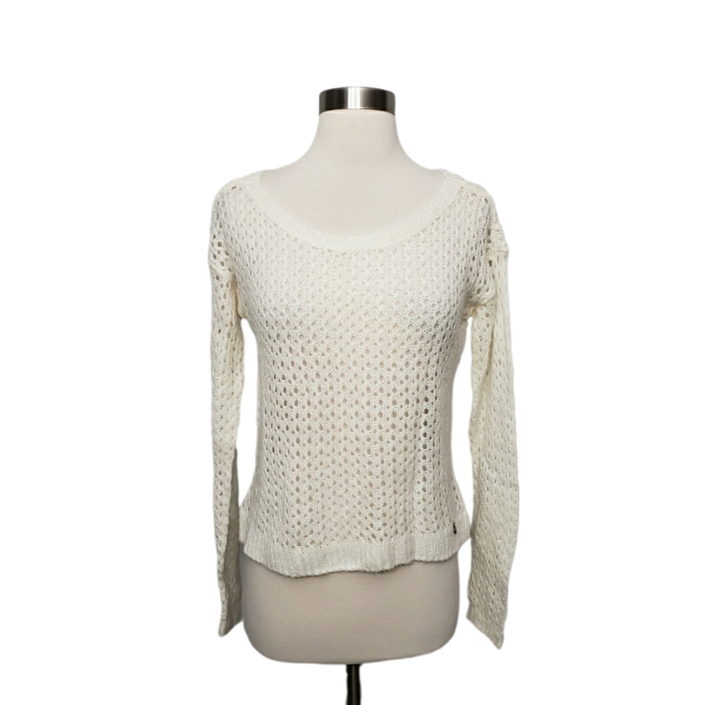 Abercrombie Kids XL Girls Cream White Open Weave Wool Blend Sweater